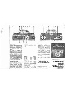 Zeiss Ikon Vitessa 500 manual. Camera Instructions.